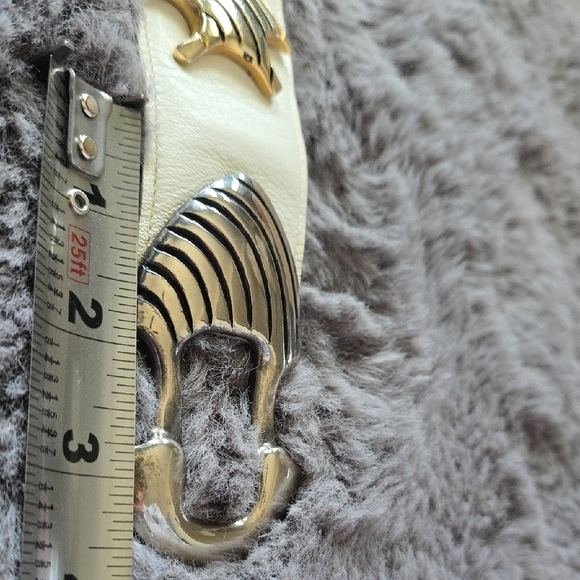 VTG Two-tone mixed-metal leather stud belt by Bijoux Medici signed J.Blumenthal main image 4